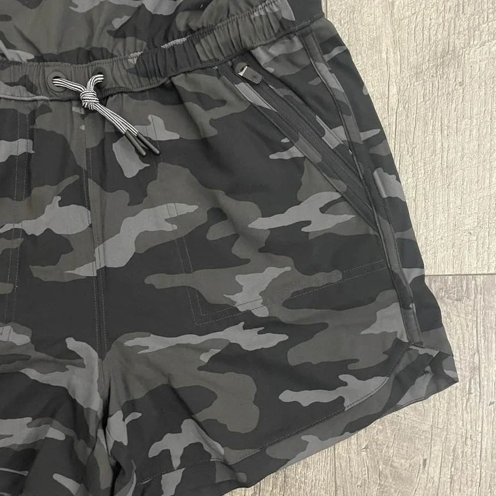 Athleta Girl Black Camo Sleeveless Activewear Romper Girls XXL‎ 16 Zip Pockets